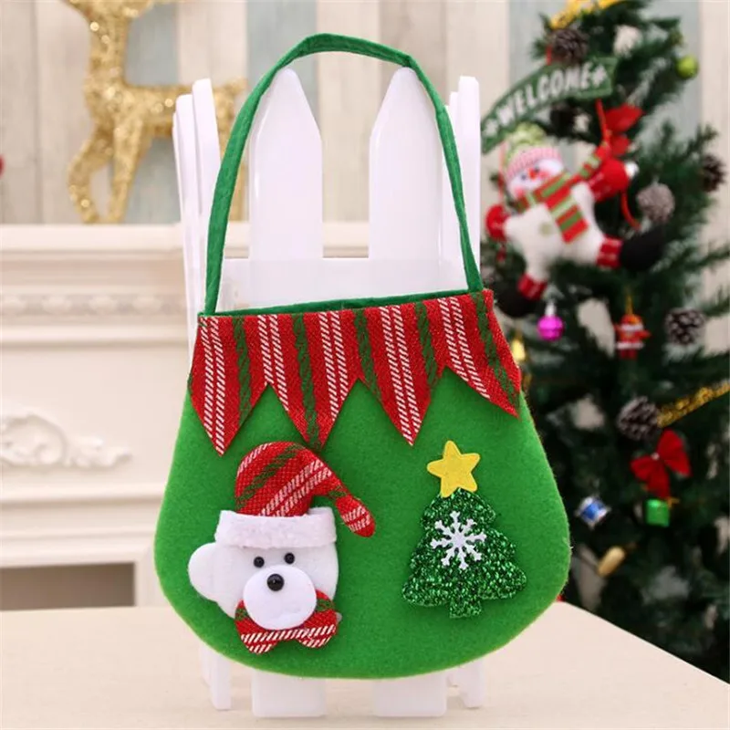 Новая мода Рождественский мешок детский подарок конфеты сумки чехол Мини