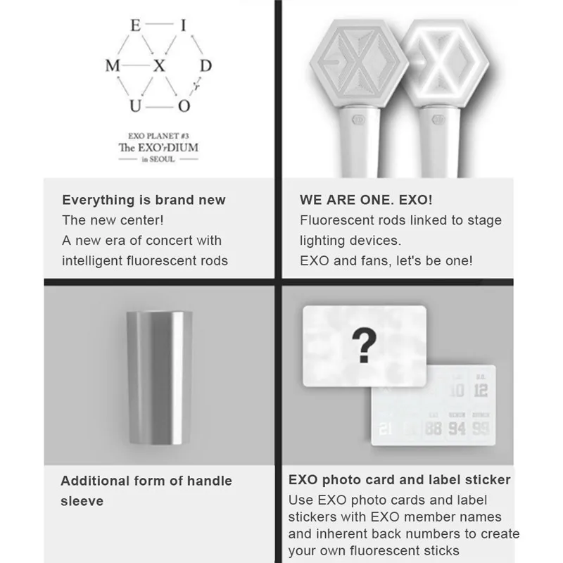 Светильник EXO Stick Ver.2 Sehun веер с подсветкой подарок Kpop коллекция концертов фигурки
