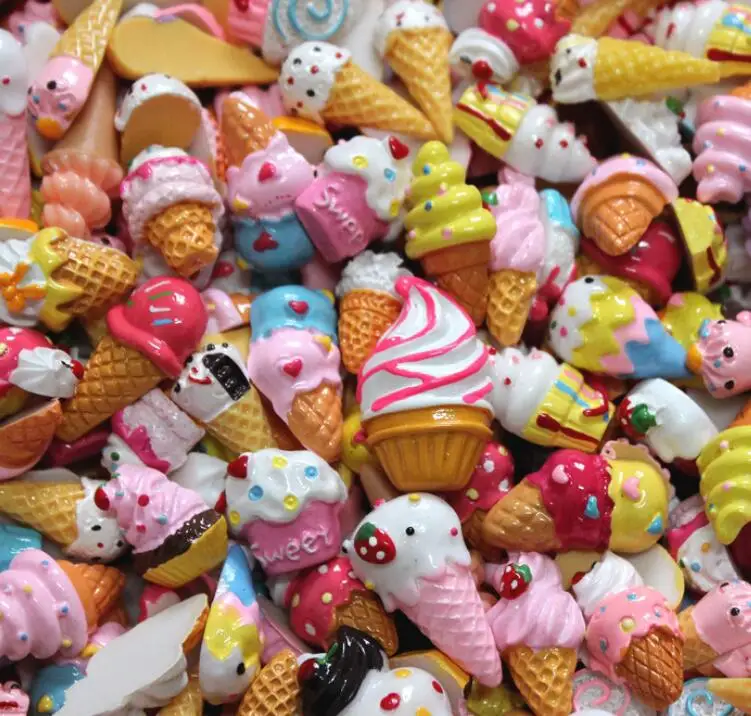 14 Ice Cream SLIME Charms DIY Accessories Donut Macaron Resin Charms For SLIME Fillers Mobile Phone Shell Decoration 10PCS Mixed - Окраска металла: 14