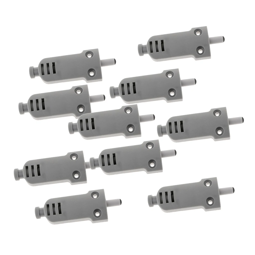 10Pcs/Set Cabinet Latch Door Drawer Push Open Damper Buffer With Screws - Gray | Строительство и ремонт
