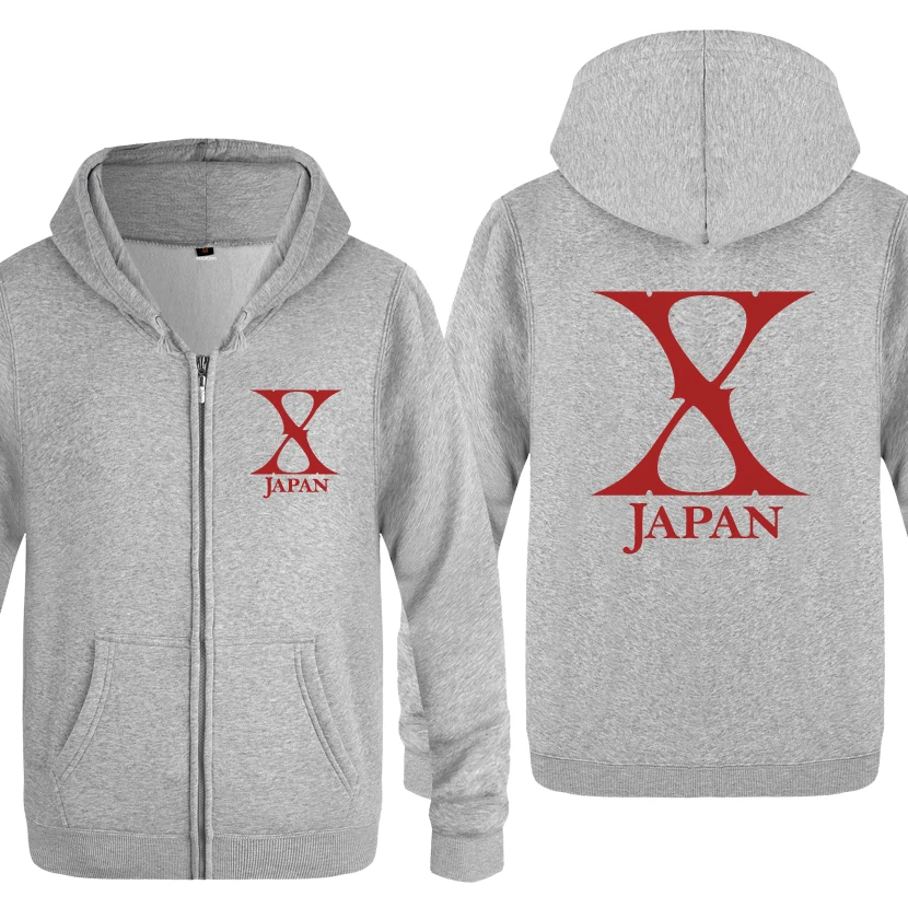HUIY HOT X-JAPAN рок-группа логотип толстовки Для мужчин Для мужчин флис молнии кардиганы толстовки с капюшоном - Цвет: HUIY HOT