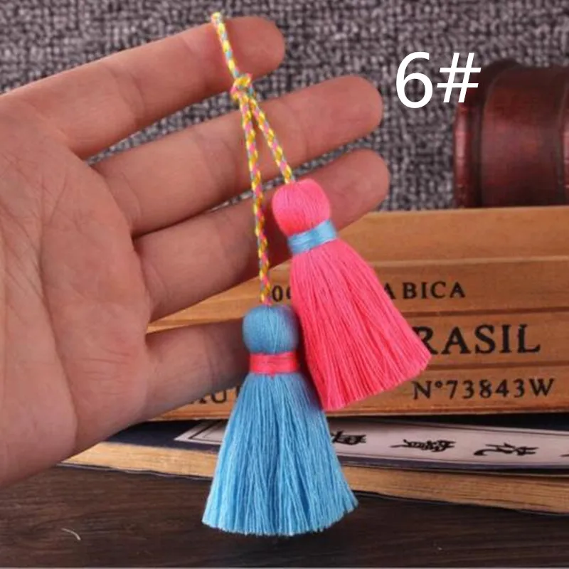 NO1-6-2 pairs(4PCS) DIY 2 пары(4 шт.) хлопок двойной кисточкой Подвески Украшения ручной работы аксессуары для изготовления ювелирных изделий - Цвет: NO1-6-2 pairs(4PCS)