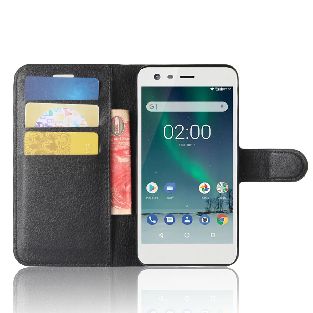 Новый чехол для Nokia 2 откидной Чехол из искусственной кожи Стильный бумажник с