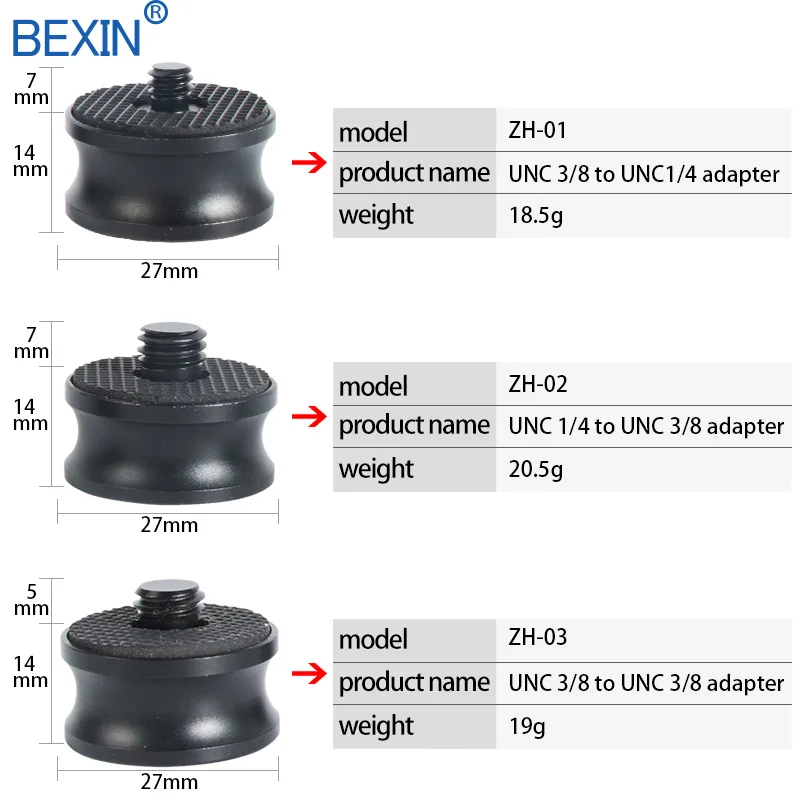 BEXIN ZH01/02 Алюминиевый адаптер для преобразования камеры быстросъемный винт крепление для камеры штатив шаровая Головка монопод