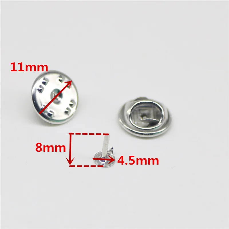 100 комплектов медный металлический держатель брошь значки основание для