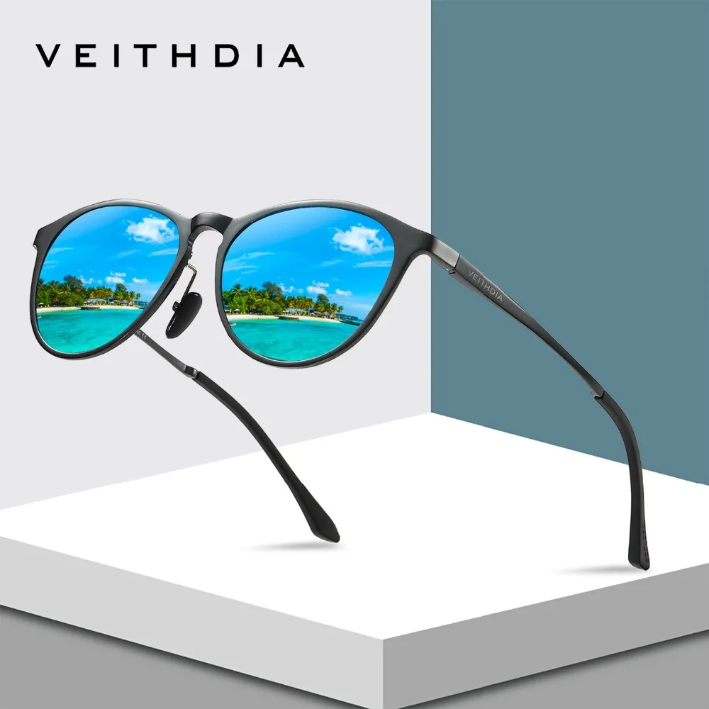 Солнцезащитные очки унисекс VEITHDIA винтажные зеркальные алюминиево магниевые с
