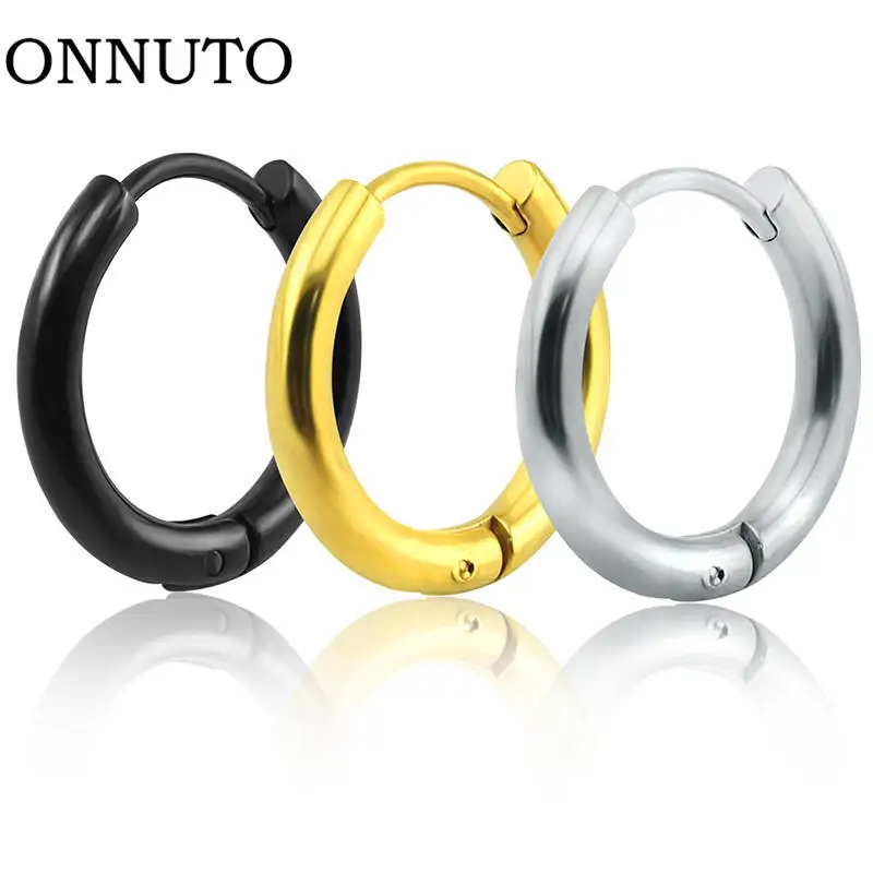 Цельные круглые серьги из нержавеющей стали с пряжкой титановой крутые гвоздики