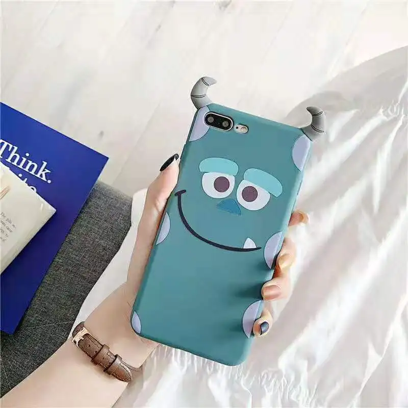 3D Cartoon One-eyed Monsters Cute ear phone case for iPhone 6 6s 7 8 plus X XS XR MAX TPU Back Cover Cool Shell Shockproof |