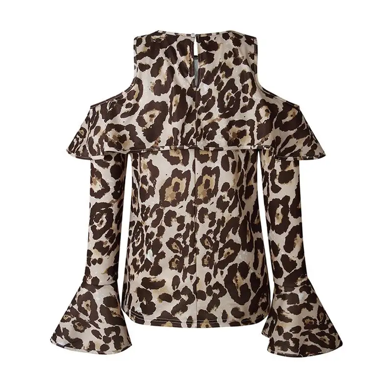 Женская одежда 2019 Boho плюс размер винтажная блуза с леопардовым принтом женская