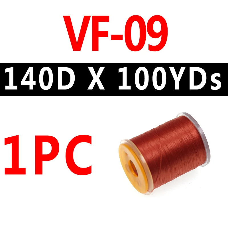 VF-09 1PC Bimoo 1 шт., 20 цветов, профессиональная нить для завязывания мух, нить для мух, форель, бас, материал для завязывания мух, 140 Denir, гибридные нити для завязывания нитей - Цвет: VF-09 1PC