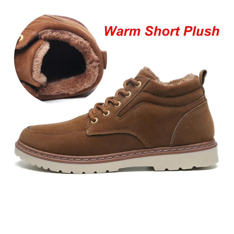 Brown Boots Марка vesonal; Новинка; зимние теплые короткие плюшевые ботинки для мужчин; ботильоны для взрослых; коллекция года; удобные кроссовки; мужская повседневная обувь для бега - Color: Brown Boots