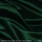 Шелковая шерстяная атласная ткань 40 момов, ширина 140 см28% шелк + 72% шерсть, атласная ткань для шитья длинного зимнего платья-No.52 темно-зеленая
