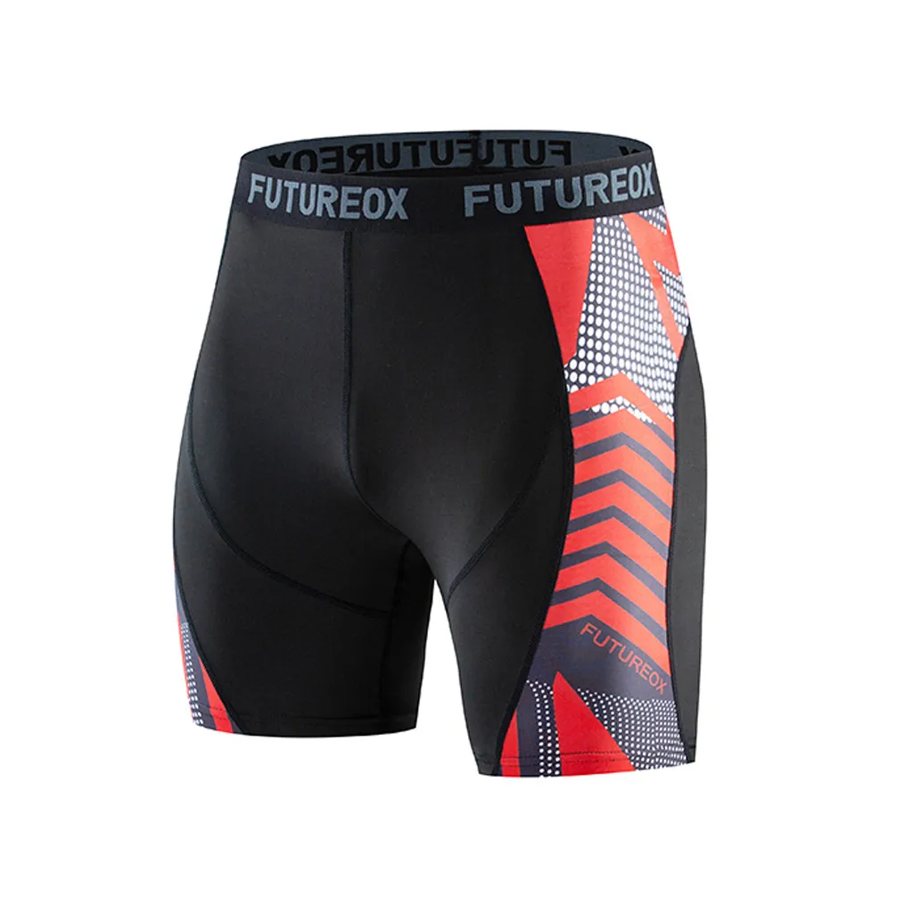 

Men's Fitness Set Sweat Breathable Set Polyester Round Neck Print Set Summer Short Sleeve Shorts Sports Tight Set Y611