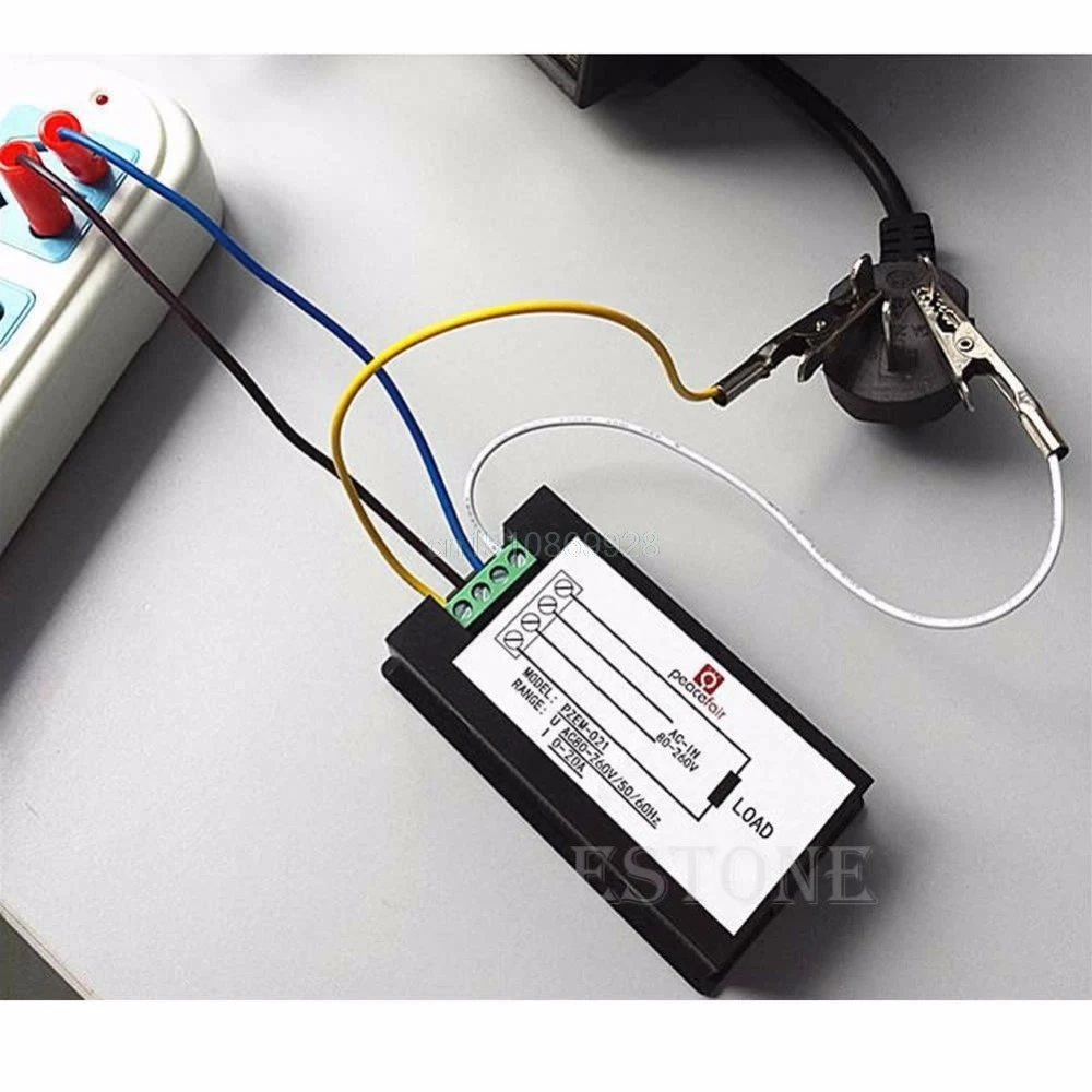 1 шт. измеритель мощности AC 80-260V lcd цифровой 20A вольт ватт измеритель мощности Амперметр Вольтметр