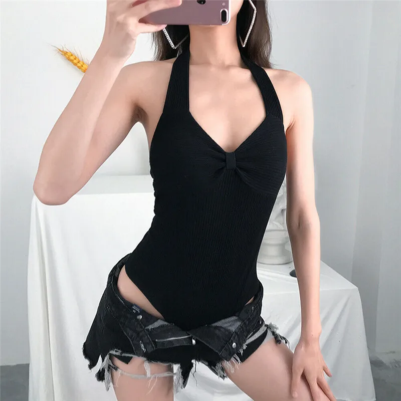 Для женщин с лямкой через шею легкий костюм шортами новинка пикантные туфли