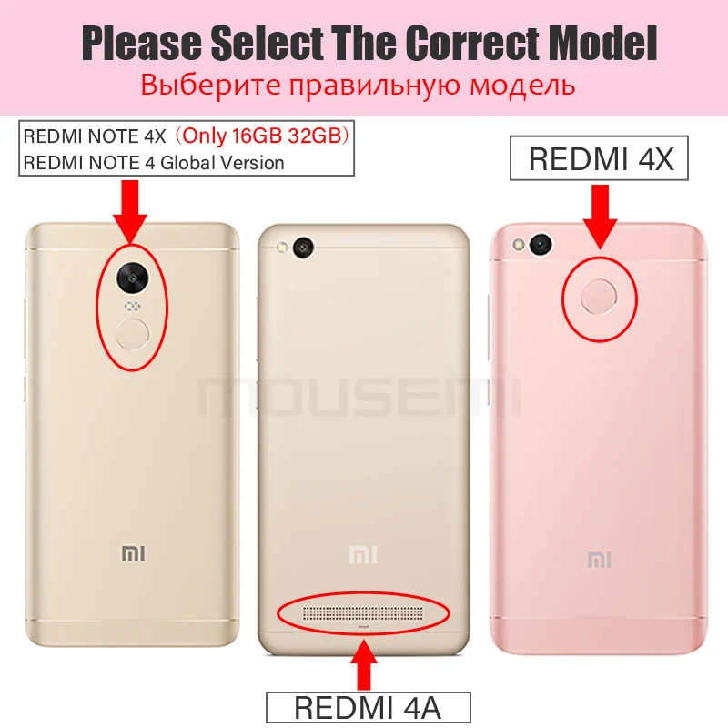 Чехол mousmi Redmi 4X для Xiaomi Note откидные чехлы телефонов мужские кожаные бумажники 4