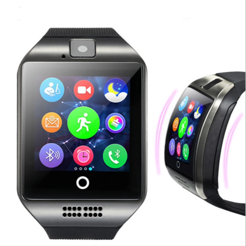 Bluetooth Смарт часы Q18 с камерой Facebook Whatsapp Twitter Sync SMS поддержкой SIM карты TF для IOS Android|Смарт-часы| |