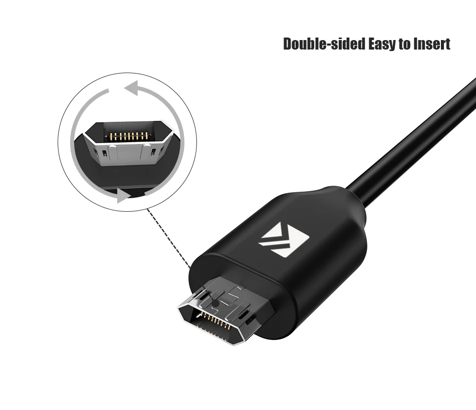 FLOVEME Micro USB кабель Реверсивный QC 3,0 Быстрая зарядка USB кабель 1 м двустороннее зарядное устройство для samsung Xiaomi huawei htc Android