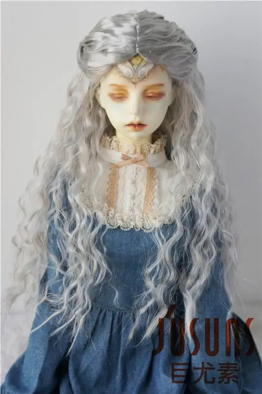 Jd361 1/3 длинные вьющиеся средняя часть BJD химическое мохер кукла парик 8-9 дюймов кукла парик распродажа