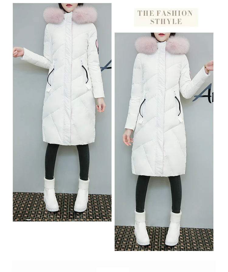KMETRAM модное пальто с меховым воротником зимняя куртка женская Jaqueta Feminina Inverno длинная пуховая хлопковая парка зимнее пальто для женщин HH455
