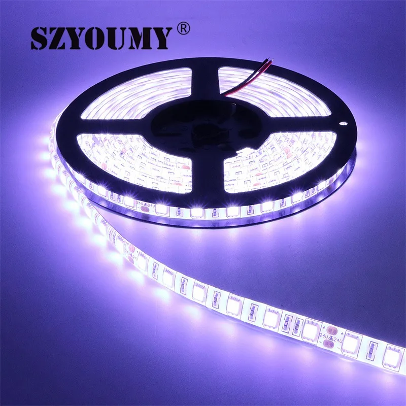 SZYOUMY 100 метров Высококачественная Светодиодная лента 5050 SMD 24 В гибсветильник 60