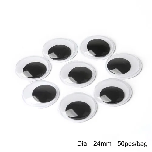 24x24mm 50pcs 5-24 мм, выбор размера,, подвижные глаза, пластиковые вигглы, глаза Googly, самоклеящиеся, используются для Аксессуары для игрушечной куклы, сделай сам, дети, ремесло - Цвет: 24x24mm 50pcs