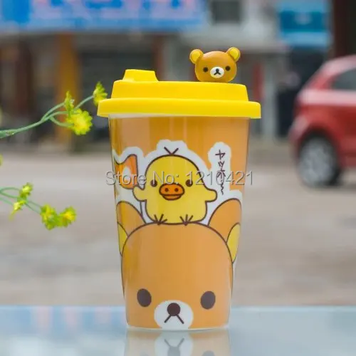1 шт. керамическая чашка кофейная кружка с силиконовой крышкой Rilakkuma|cup coffee mug|coffee