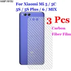 3 шт.лот для Xiaomi Mi 6 M5 5C 5S Plus MIX Max 1 2 3D противоскользящая прозрачная задняя пленка из углеродного волокна защитная наклейка