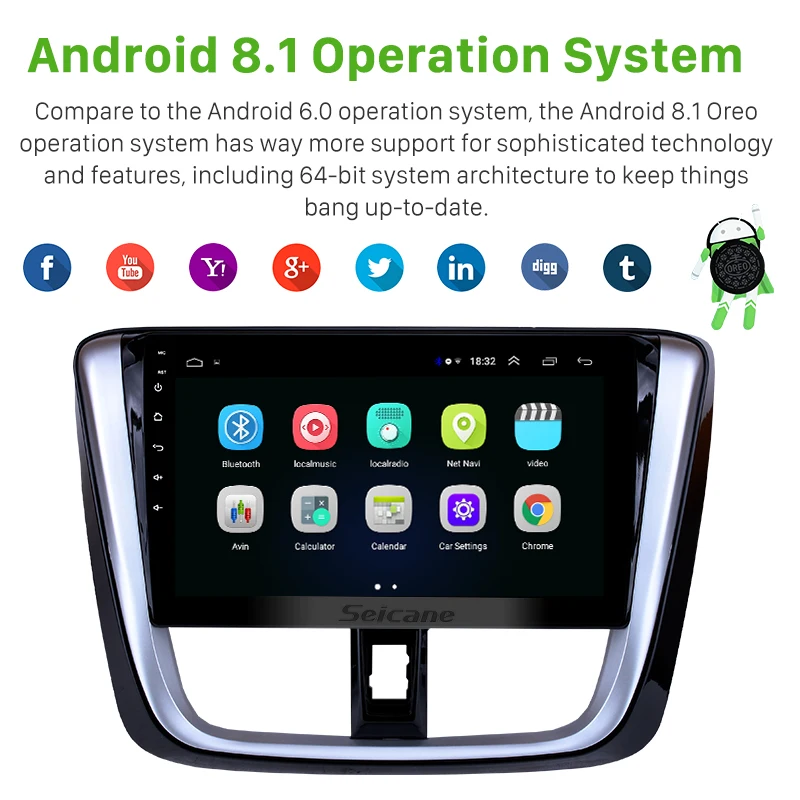 Автомагнитола Seicane 2din GPS мультимедийный плеер головное устройство 10 1 Android 8 для 2014