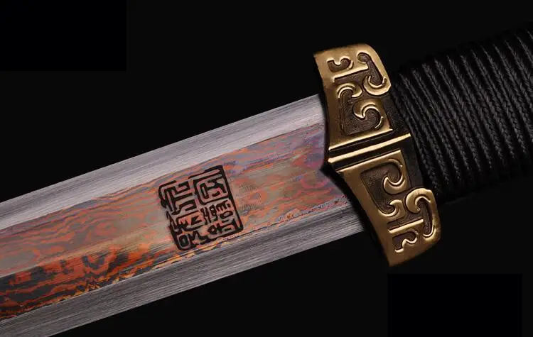 Ручная ковка HanJian меч катана заточенное лезвие из дамасской стали черное