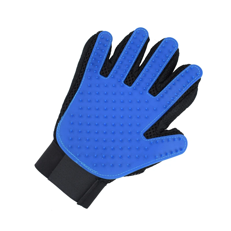 Dog Grooming Blue Glove Comb for Animals Cats Dogs Pet Hair Bath Massage Removal Right Hand Gloves Brosse Chien | Дом и сад