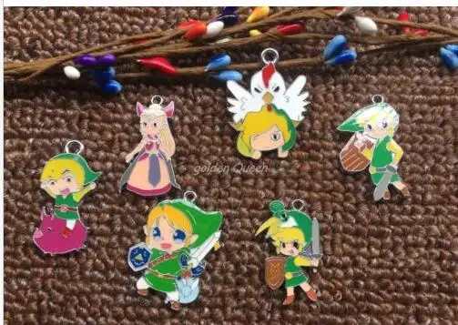 20 шт мультфильм аниме Zelda металлический Шарм Ключ ожерелье с подвесками на