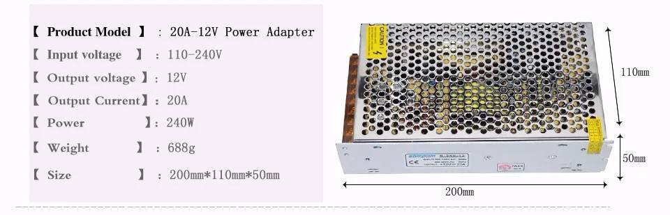 MeeToo Светодиодный источник питания AC100-240V к DC12V импульсный трансформатор в 1A 2A 3A 5A 8A 10A 15A 20A 30A адаптер питания для светодиодной ленты