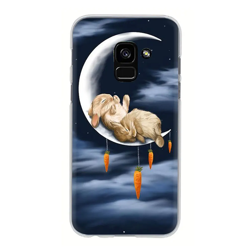 H6 Moon с кроликом Банни; Стиль жесткий чехол для телефона с рисунком в виде крышка чехол для samsung Galaxy A3 5 A6 7 8 9 A10 30 40 50 70 - Цвет: H6