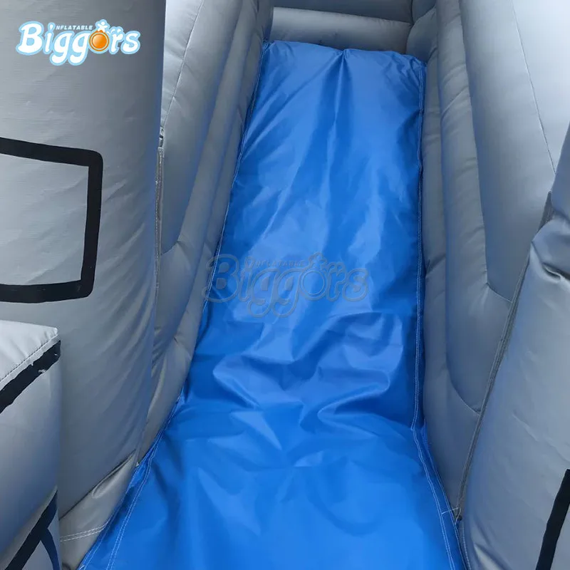 

Grey bouncy castle inflatable bouncing house bounce slide combo for kids
