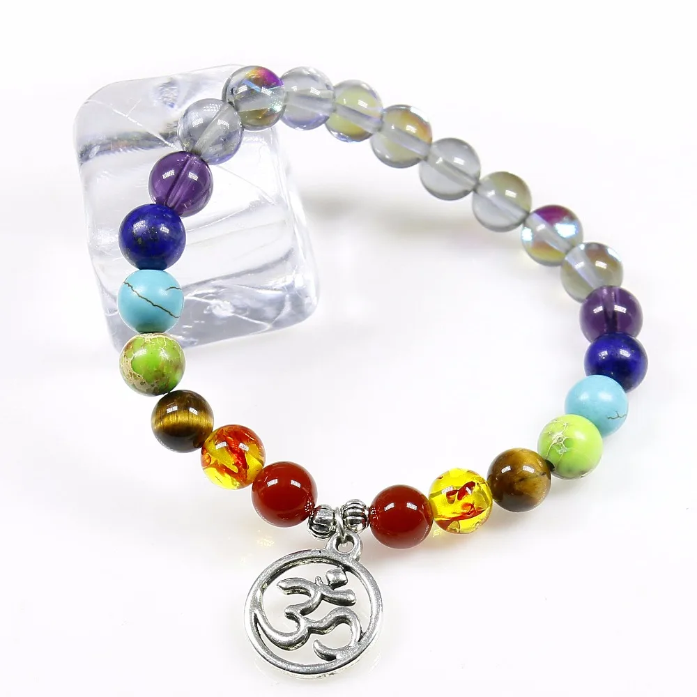 Браслет с бусинами для женщин 8 мм серый флэш камень браслет из бусин йога Кулон