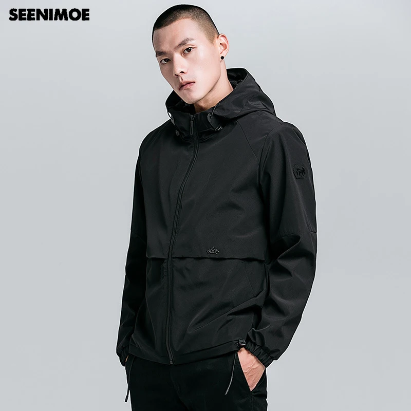 Seenimoe 2019 весенняя куртка Мужской Повседневный Кардиган пальто на молнии ветровка