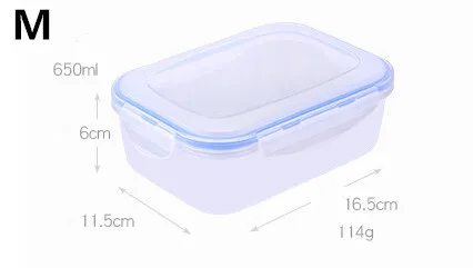 650ml 1 шт пластиковая коробка для ланча переносная миска контейнер для еды Ланчбокс 380/650/1100 мл экологически чистые аксессуары для кухни - Цвет: 650ml