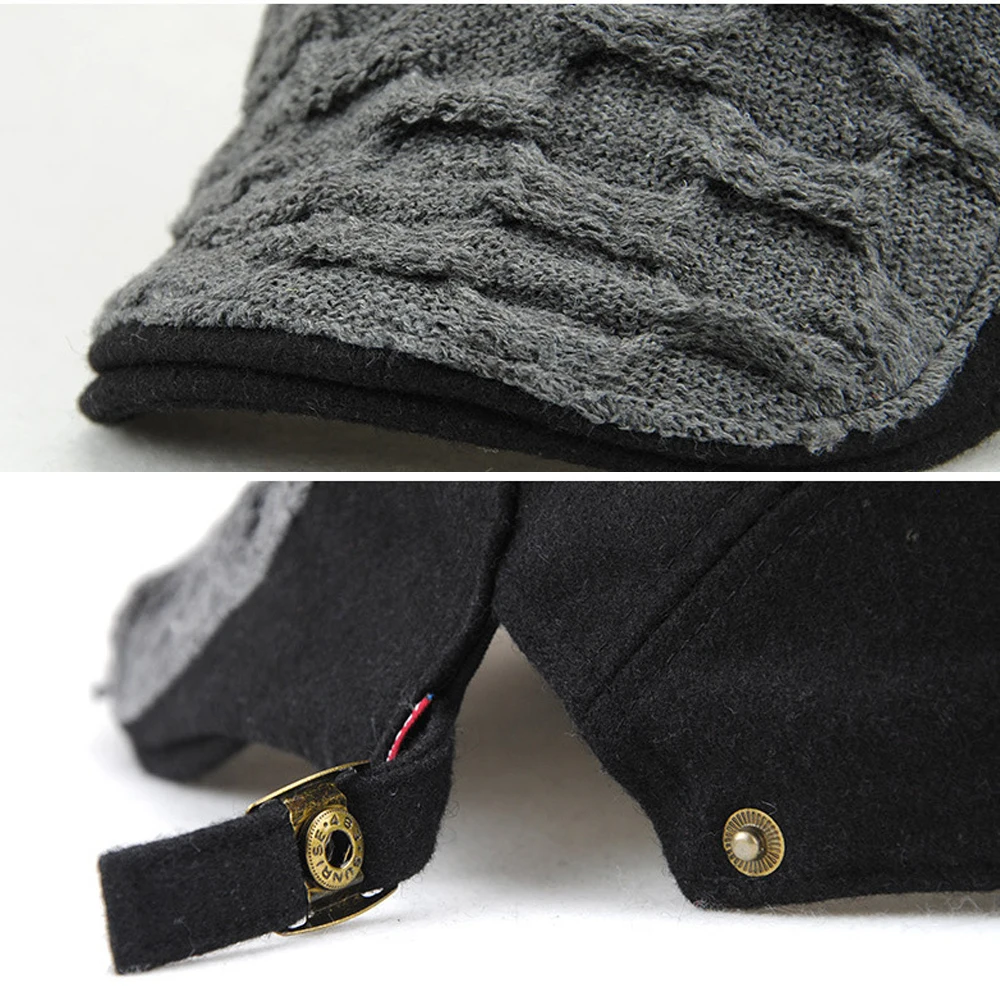 Men Women Woven Knitted Wool Newsboy Ivy Caps Winter Warm Vintage Beret Hats British Gentleman Boina Duckbill Peaked Cap |