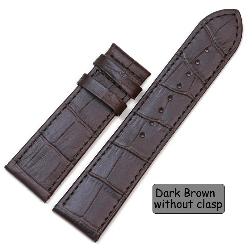 Dark Brown without C Pesno подходит для часов Cerruti ремешок из натуральной кожи Аксессуары для часов телячья кожа верхний слой кожаный ремешок браслет - Цвет ремешка: Dark Brown without C