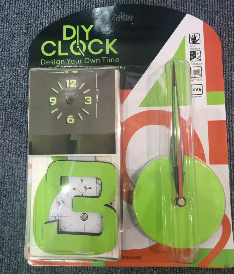 3D Большой Размер Украшения Настенные Часы часы кварцевые карманные градиент