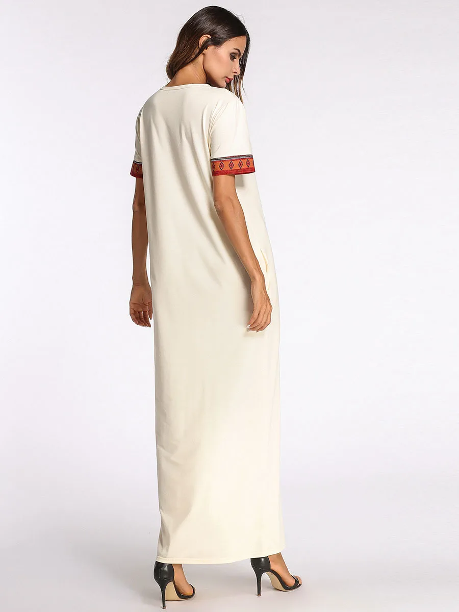Moslim Abayas Дубай женская одежда больших размеров 4XL 2018 белое длинное платье короткий