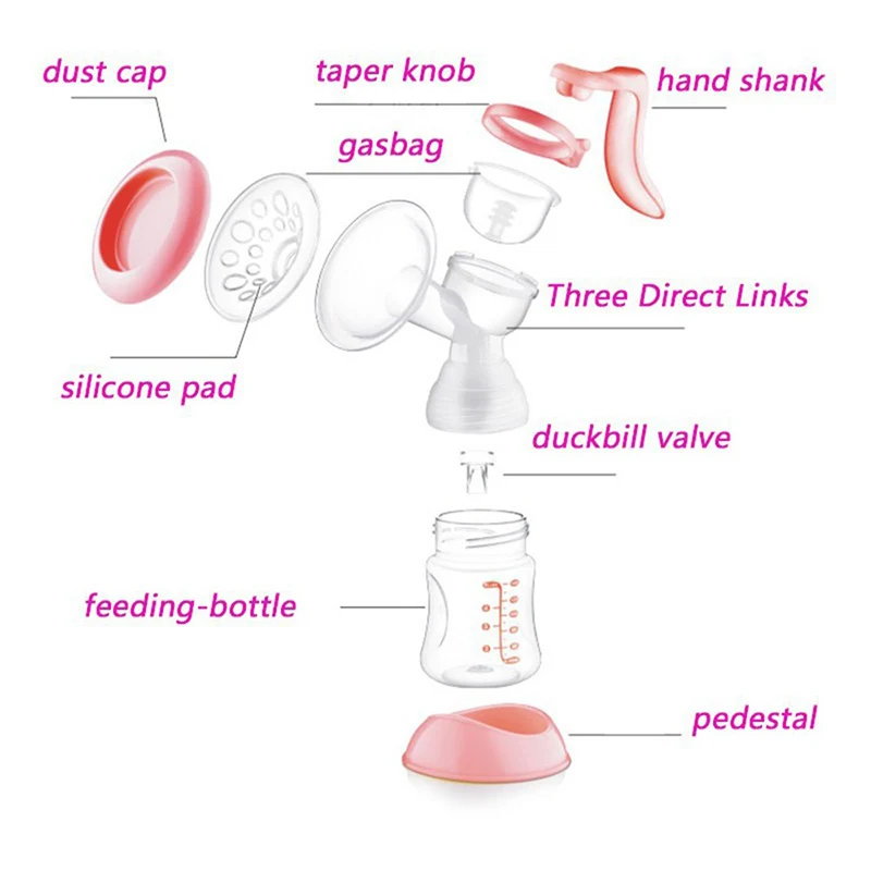 Manual Breast Feeding Pump Original Milk Silicon PP BPA Free + Nipple Strong Attraction Bottles TY0382|Молокоотсосы| |