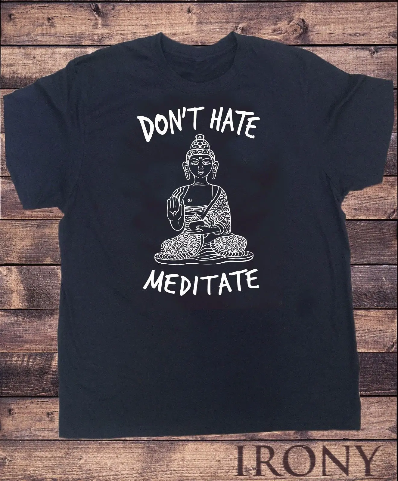 TS789 Мужская футболка Don't Hate Meditate Будда чакра медитация Йога PrintCool Повседневная