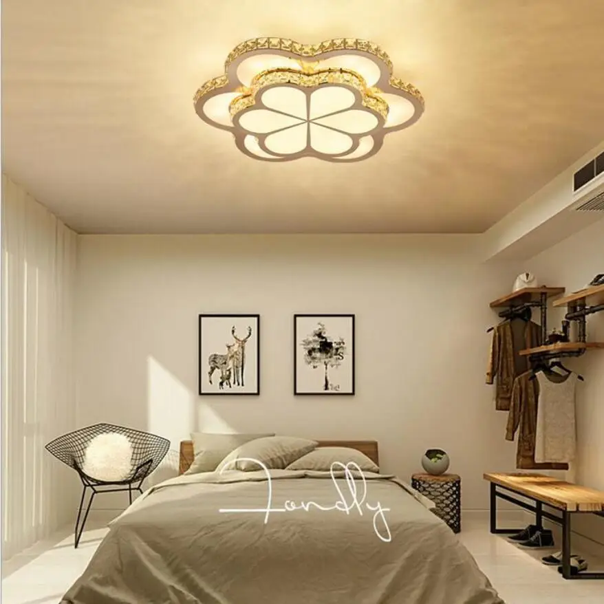 Modern golden plum blossom LED Ceiling Lights led lamps K9 crystal High-power 48W lustre light lamp | Освещение