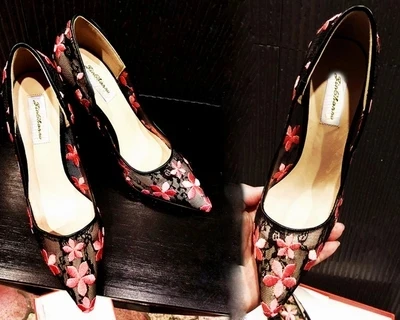 Kmeioo Elegant Embroider Flower Shoes Woman Wedding Pumps Pointed Toe High Heels Lace Stiletto Thin Heel Spring New S | Обувь