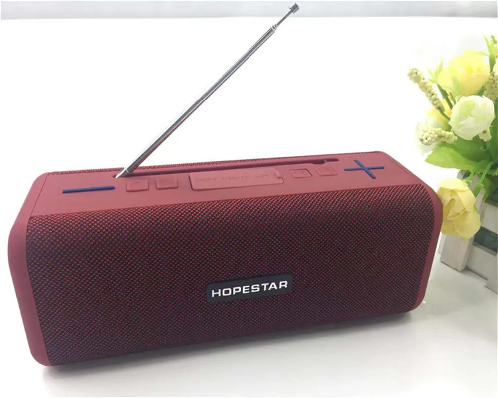 Красный HOPESTAR T9 с функцией радио портативный все-в-одном открытый беспроводной Bluetooth водонепроницаемый USB динамик с функцией радио - Цвет: Красный