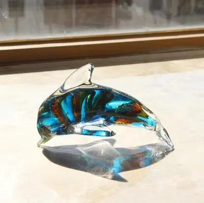 F Стеклянный дельфин, креативное ремесло, украшения для дома, жизни, аквариума, ландшафтное украшение, подарок на день рождения - Цвет: F