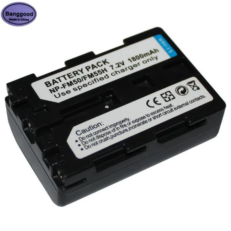 

7.2V 1800mAh NP-FM50 NP FM50 NPFM50 NP-FM55H FM55H Camera Battery For Sony Alpha A100 DSLR-A100 A100K CCD-TRV408 DCR-PC105