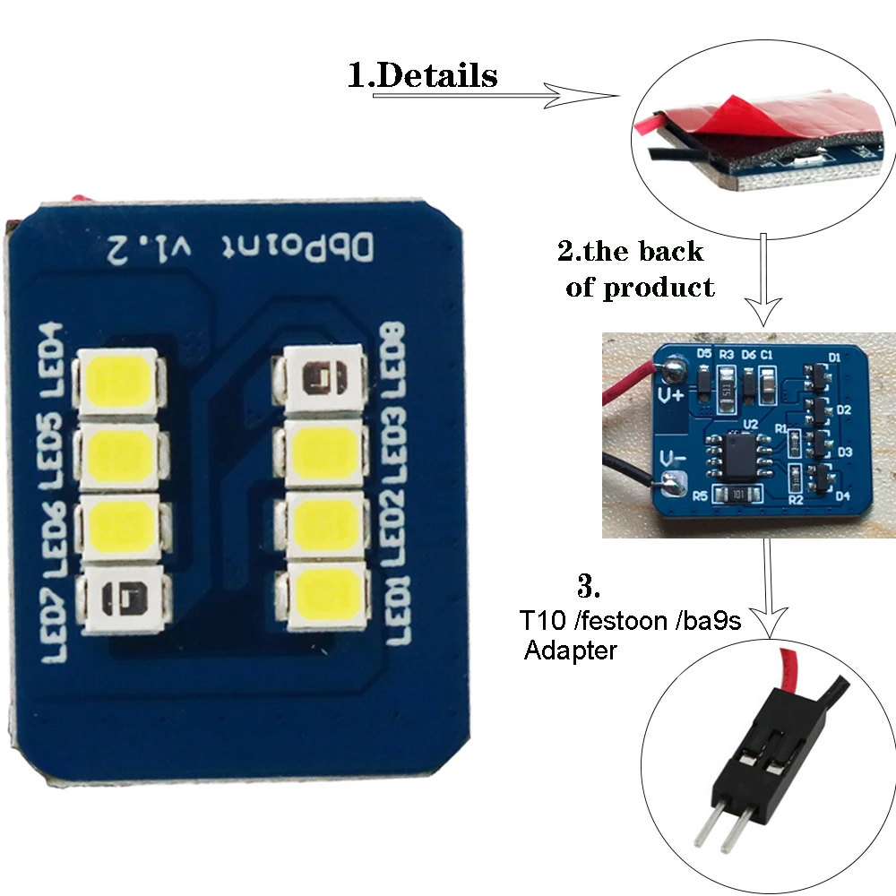 Светодиодная панель canbus 20x белого и синего цвета T10 2835 8 Smd автомобильная лампа для